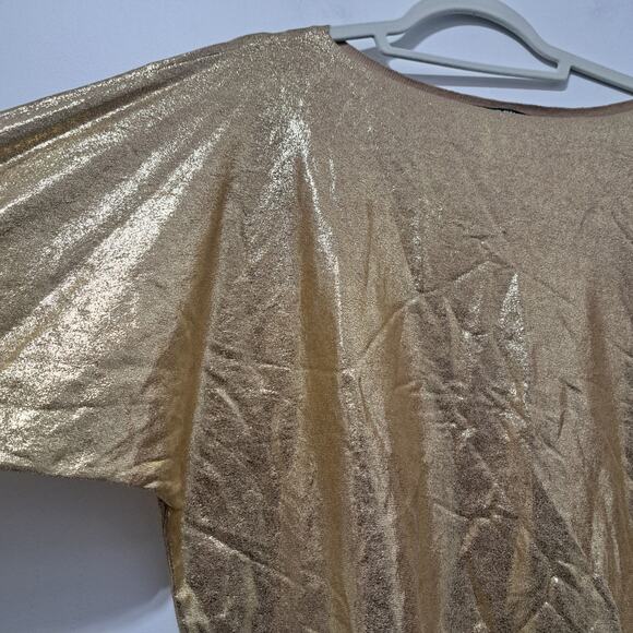 Lauren Ralph Lauren Stylish Grannycore Boatneck Long Sleeve Blouse Gold XL NWT - Picture 5 of 11